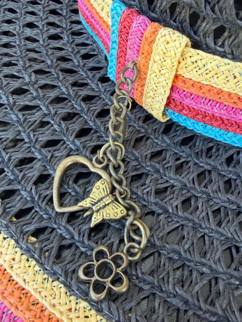 Piper & Blue - Black Sun Hat with Colorful Trim
